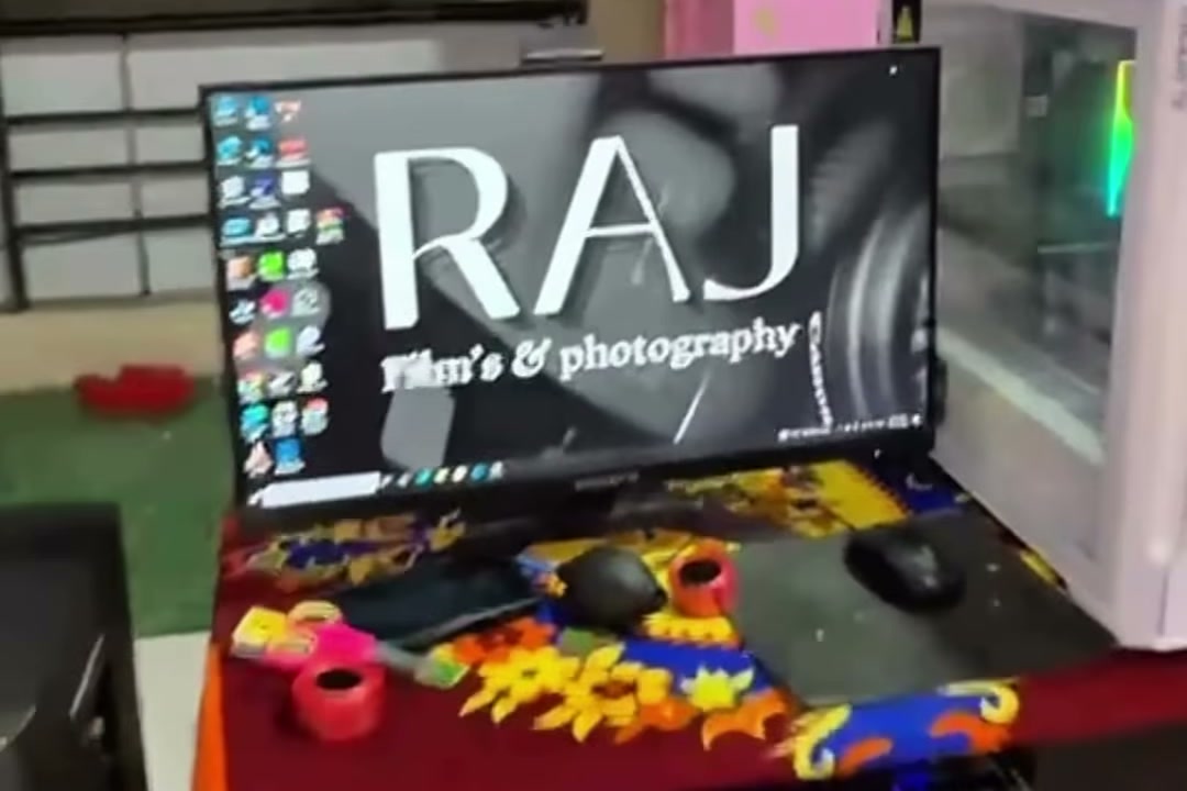 The Raj Film & Photography edit bay in Junagadh, Gujarat