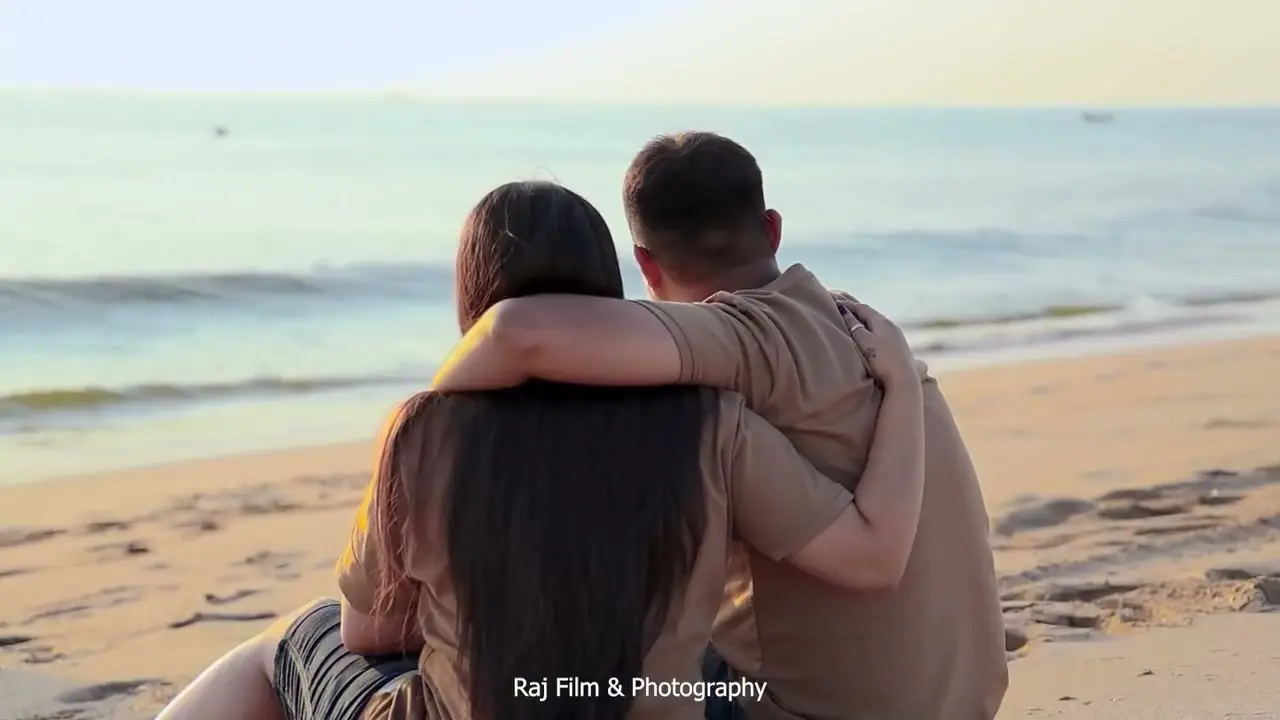 Black and white shore — pre-wedding film, Feb 2026
